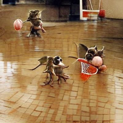 gremlins playing basketball