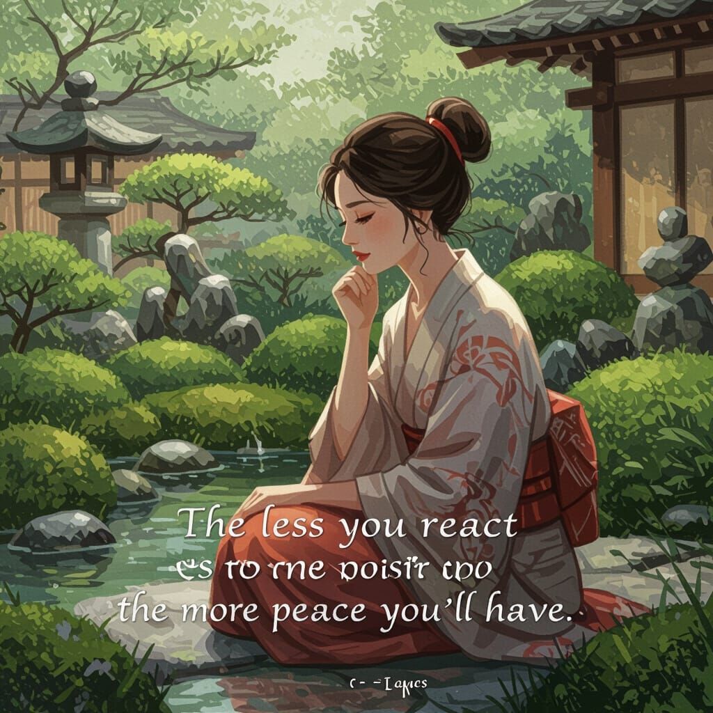 " The less you react to the noise, the more peace you'll have." 