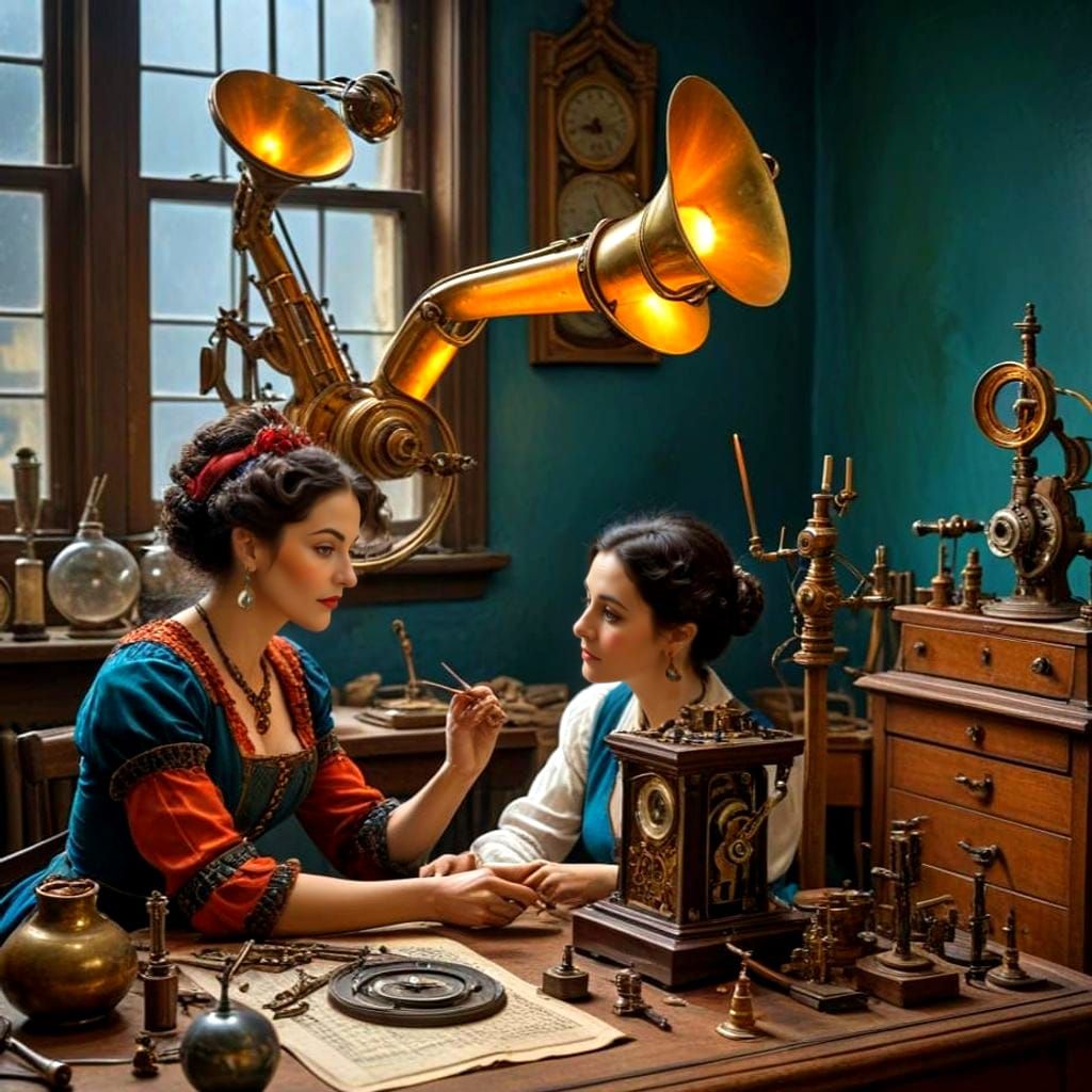 Surrealistic Lady Masterfully Repairs Ancient Instruments in...