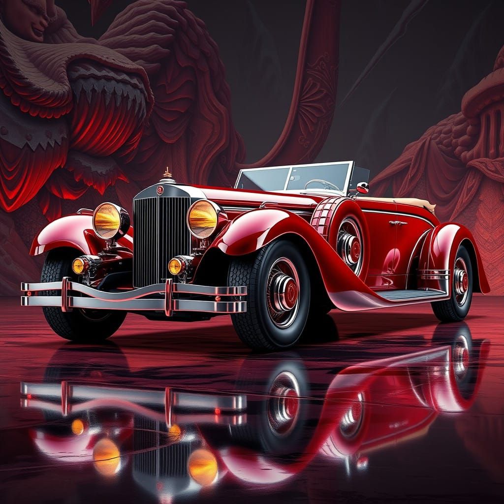 Duesenberg SJ in Red  by @Warlock11