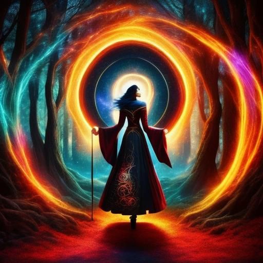 Mage Opening a Portal (with new 1.5 Portals Lora)