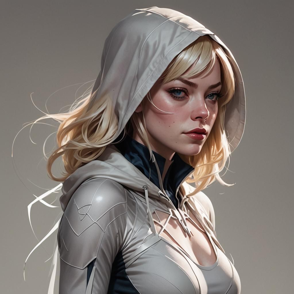 Beautiful blonde Gwen Stacy, the ghost spider 🕷️ - AI Generated Artwork -  NightCafe Creator