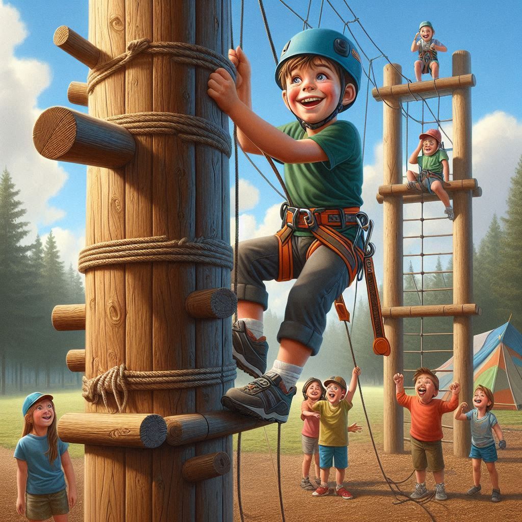 Climbing the rope course was a favorite activity at summer camp  by @vixyna