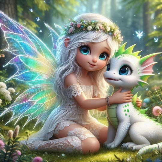 Fairy and dragon