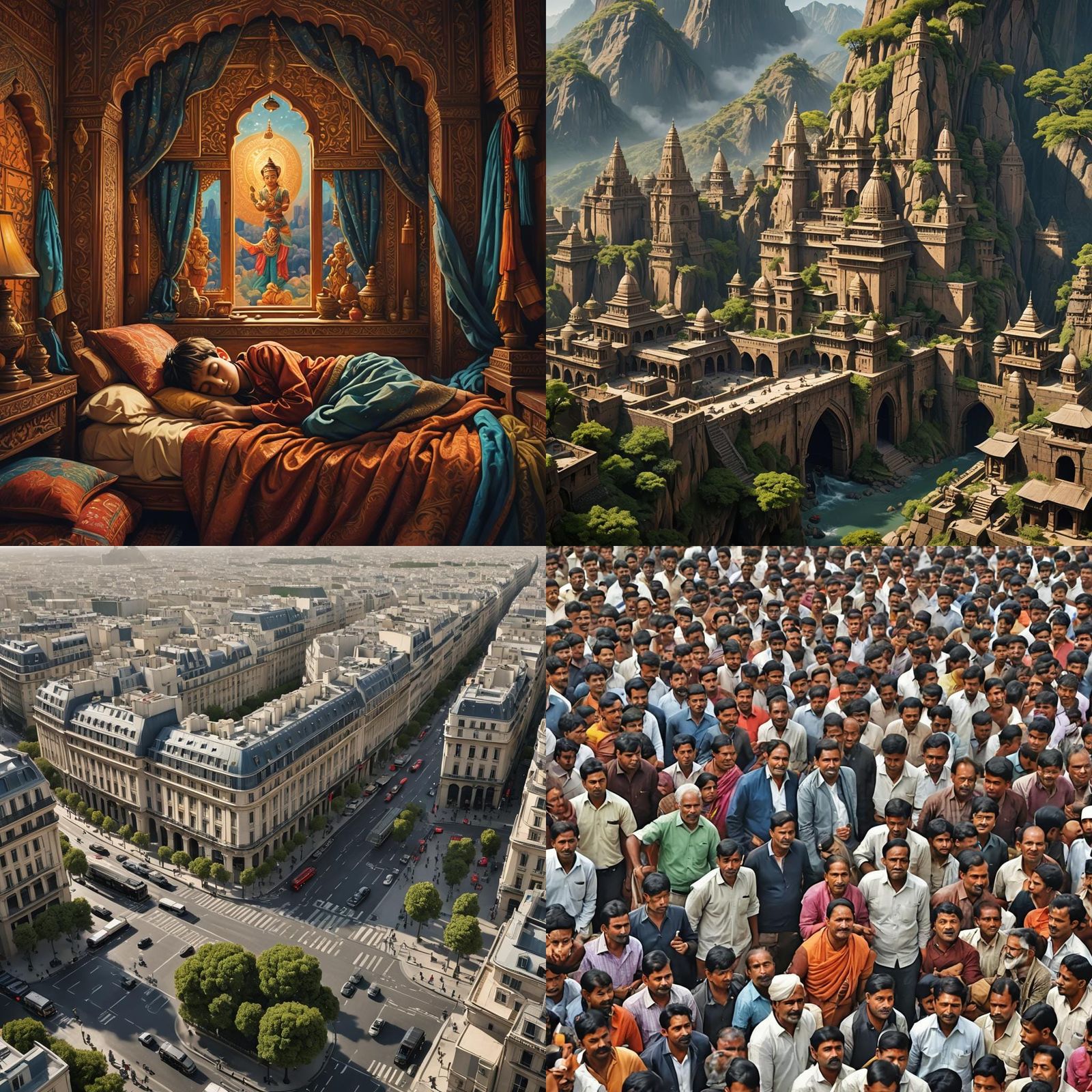 Boy Ignoring Mother: Detailed Fantasy Concept Art