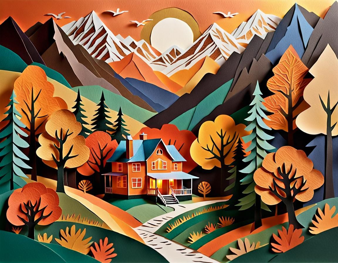 Fall Paper Collage Art  by @Sharonjoy