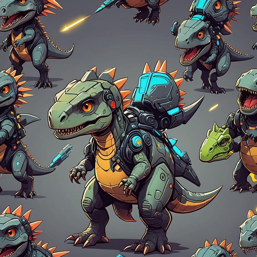 Cute dinosaur character cartoon for young children main focu...