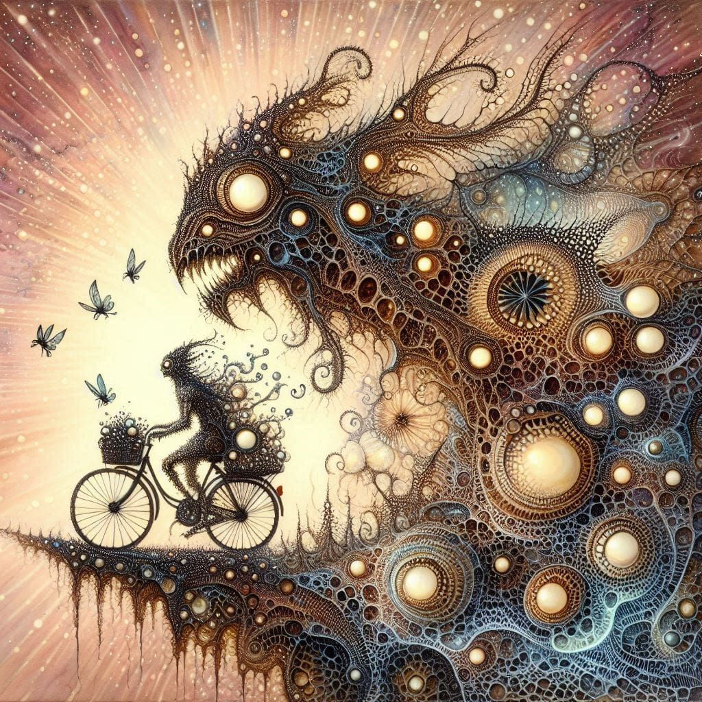 Taking The Beast Out For A Walk With My Bicycle....