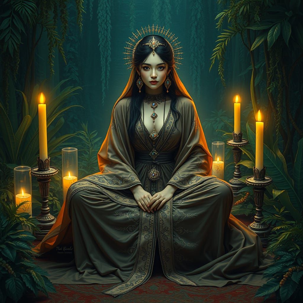 Mystical Woman in Dreamlike Splendor