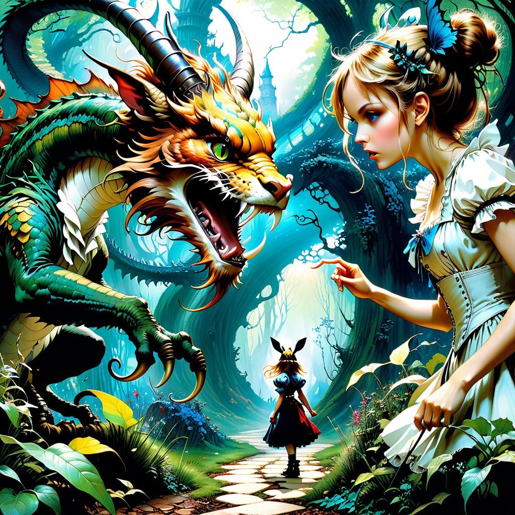 Jabberwocky confronting Alice