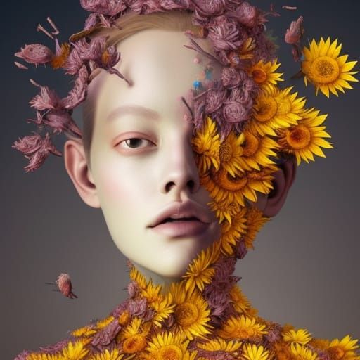 Sunflower woman No. 2 - AI Generated Artwork - NightCafe Creator