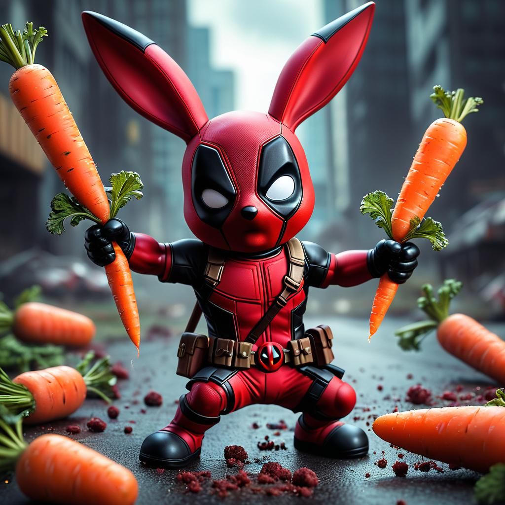 Deadpool Rabbit  by @Gothicmonster 