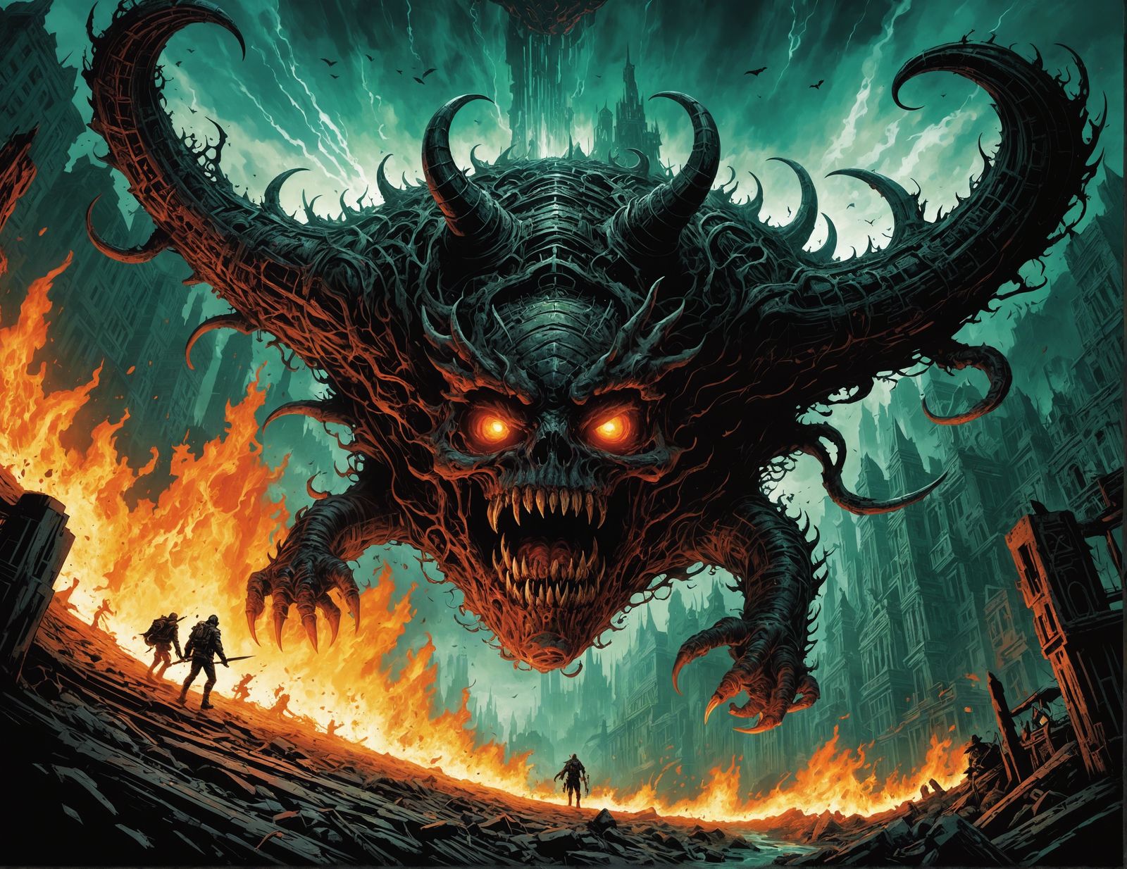 Whimsical upsidedown hell under the earth
