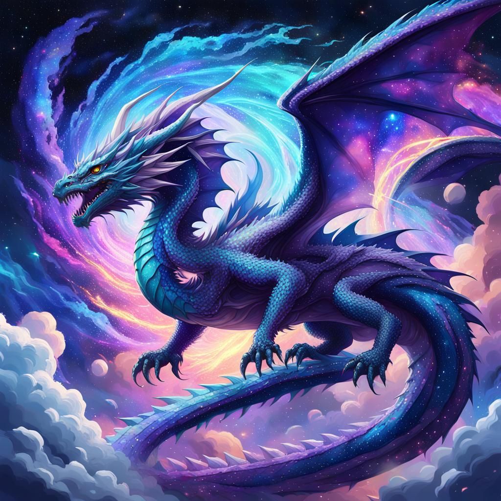 Anime Galaxy Dragon Concept Art: Soaring Majesty