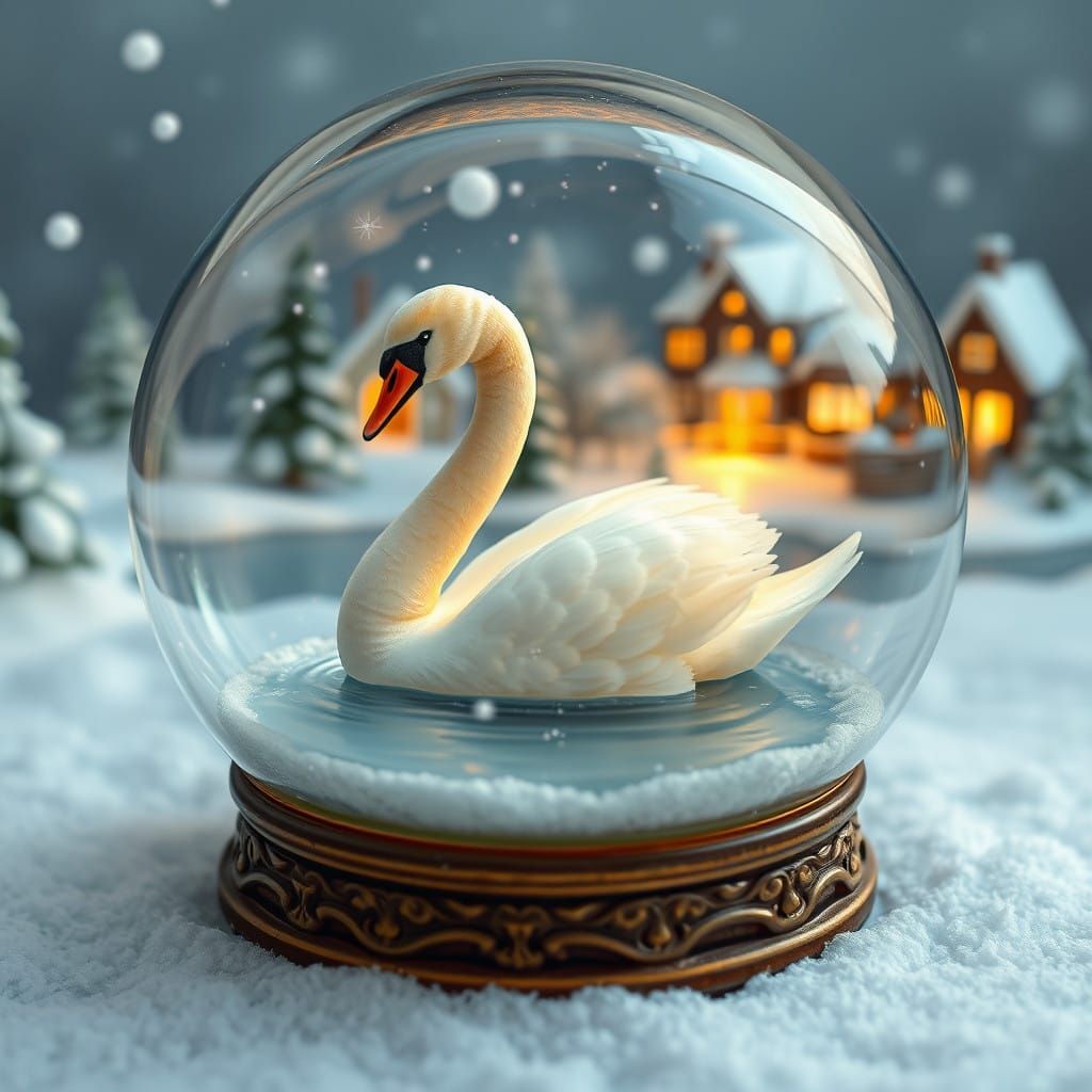 Snow Globe swan  by @Piet Kruger