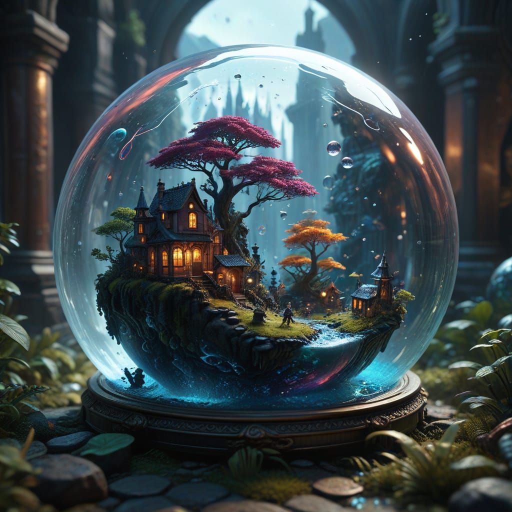 A miniature world inside a bubble   by @Mauve Marauder