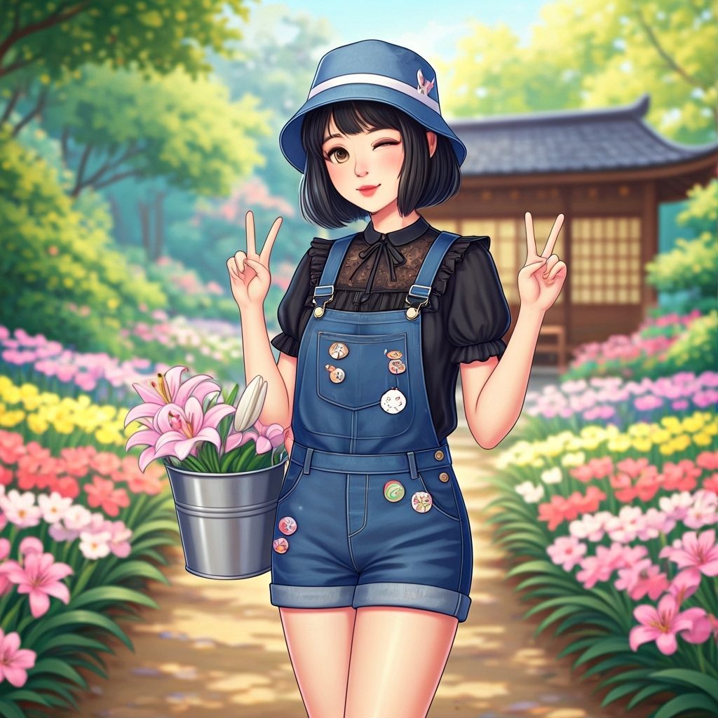 Cute me in summer garden