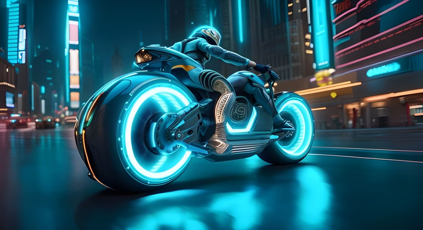 TRON Fat Boy Lightcycle Designed by Harley Davidson  by @lawrencelot