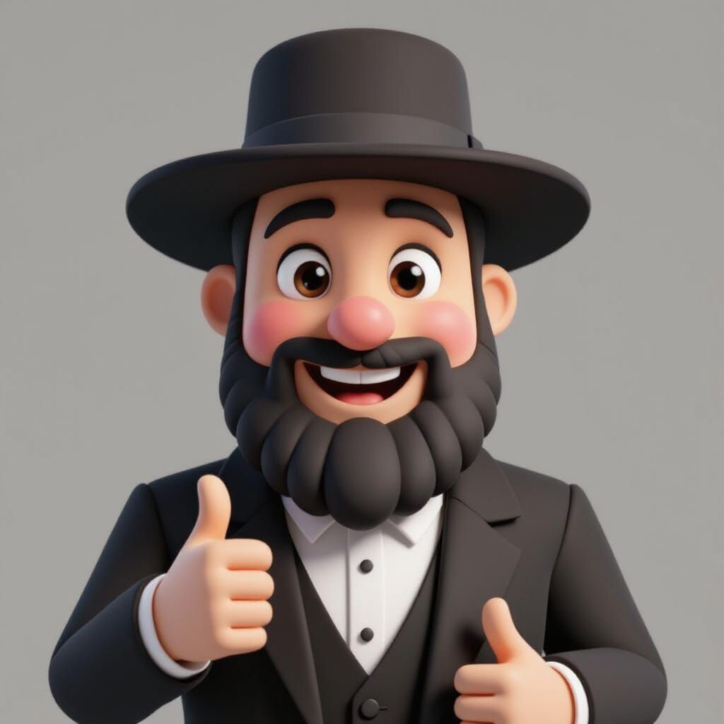 Haredi Man Emoji in Yellow, Giving Thumbs Up