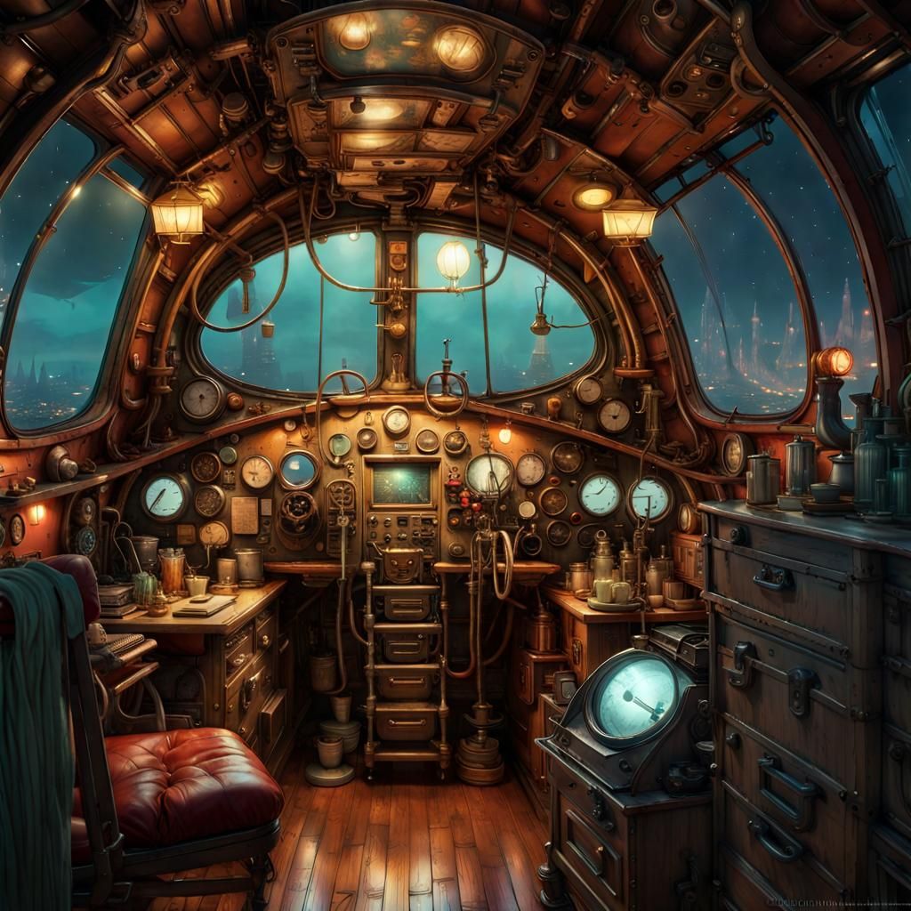 Inside airship