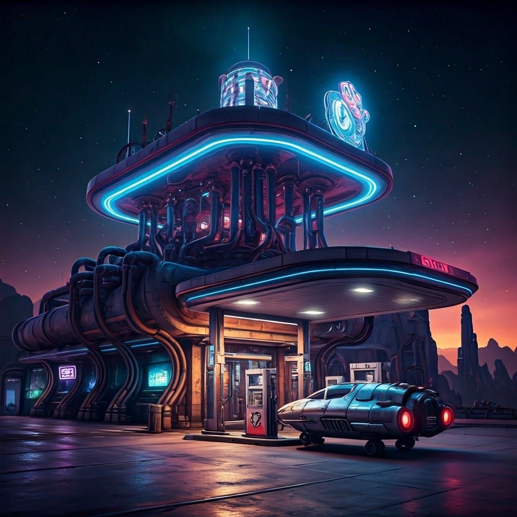 Alien Gas Station  by @Stefan Junghanns