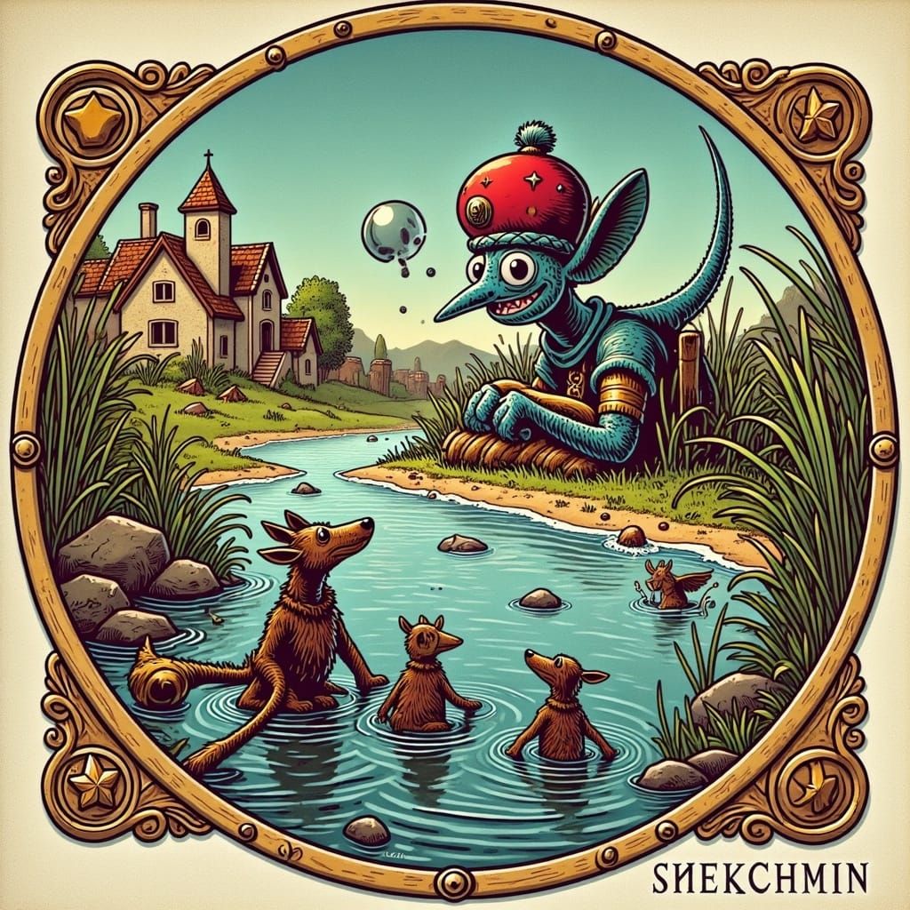 <lora:Munchkin-ish Fl:1.0> "The strangest places hold the greatest truths."