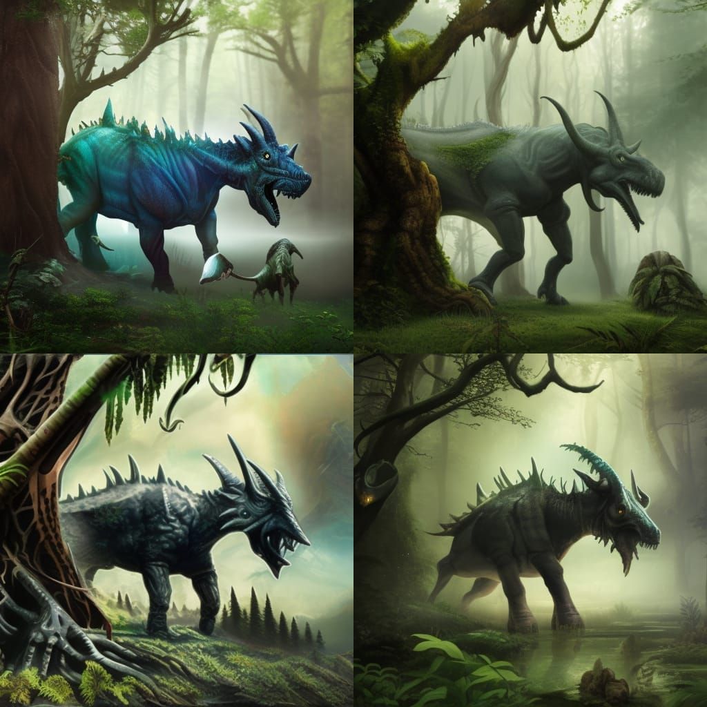 Triceratops in forest