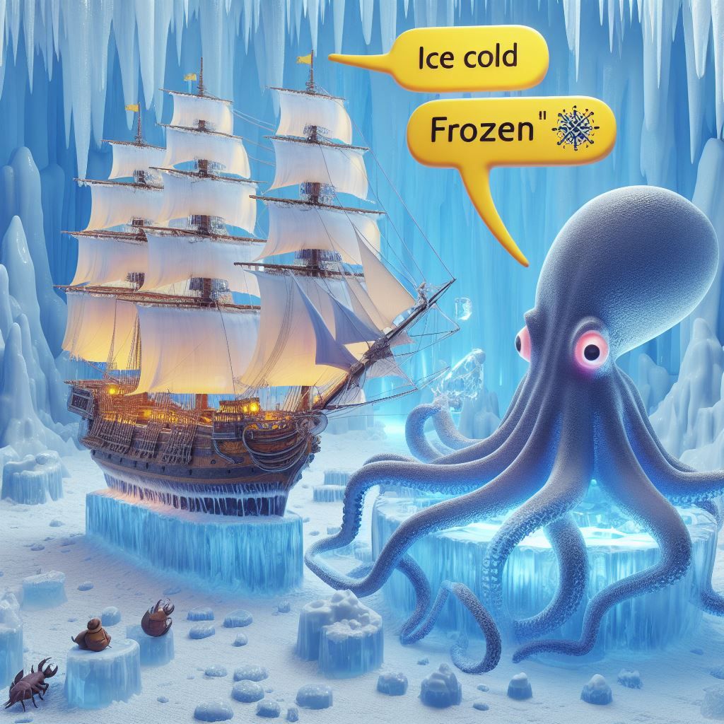 Communication in an ice cave between a sailing ship and a fr...