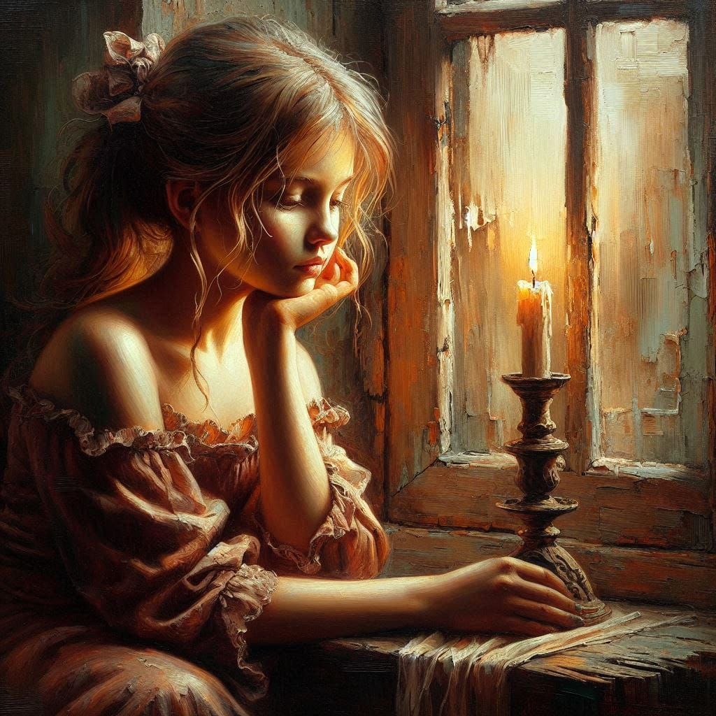 Contemplating by Candlelight