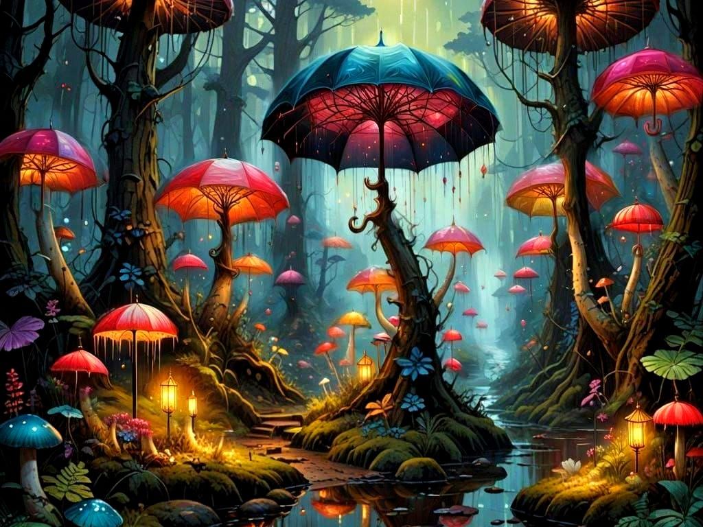 Umbrellashroom forest  by @charlotsomx