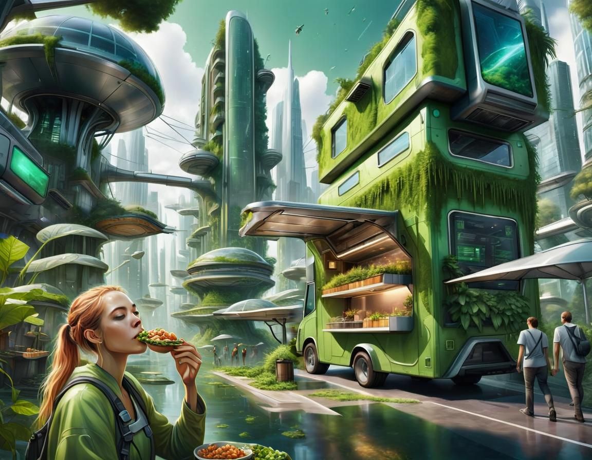 Futuristic food truck  by @Edana