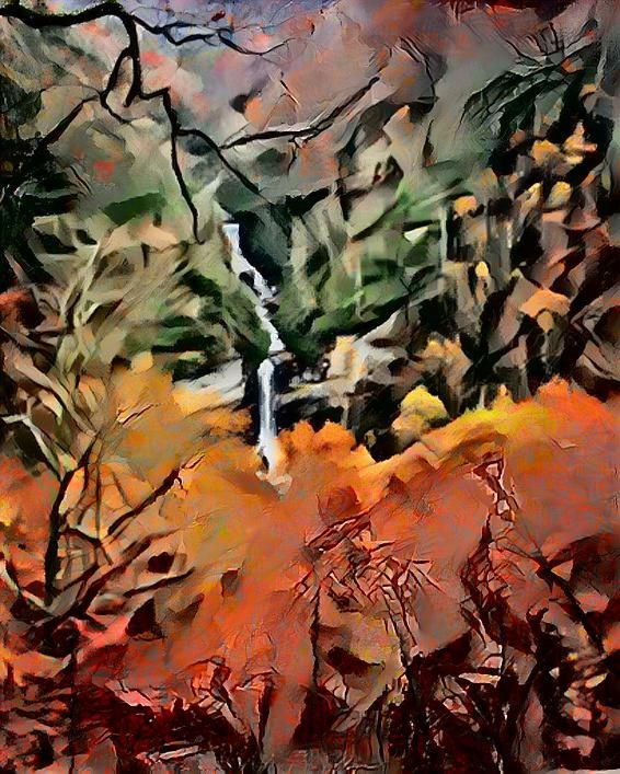 Halloween-autumn waterfall