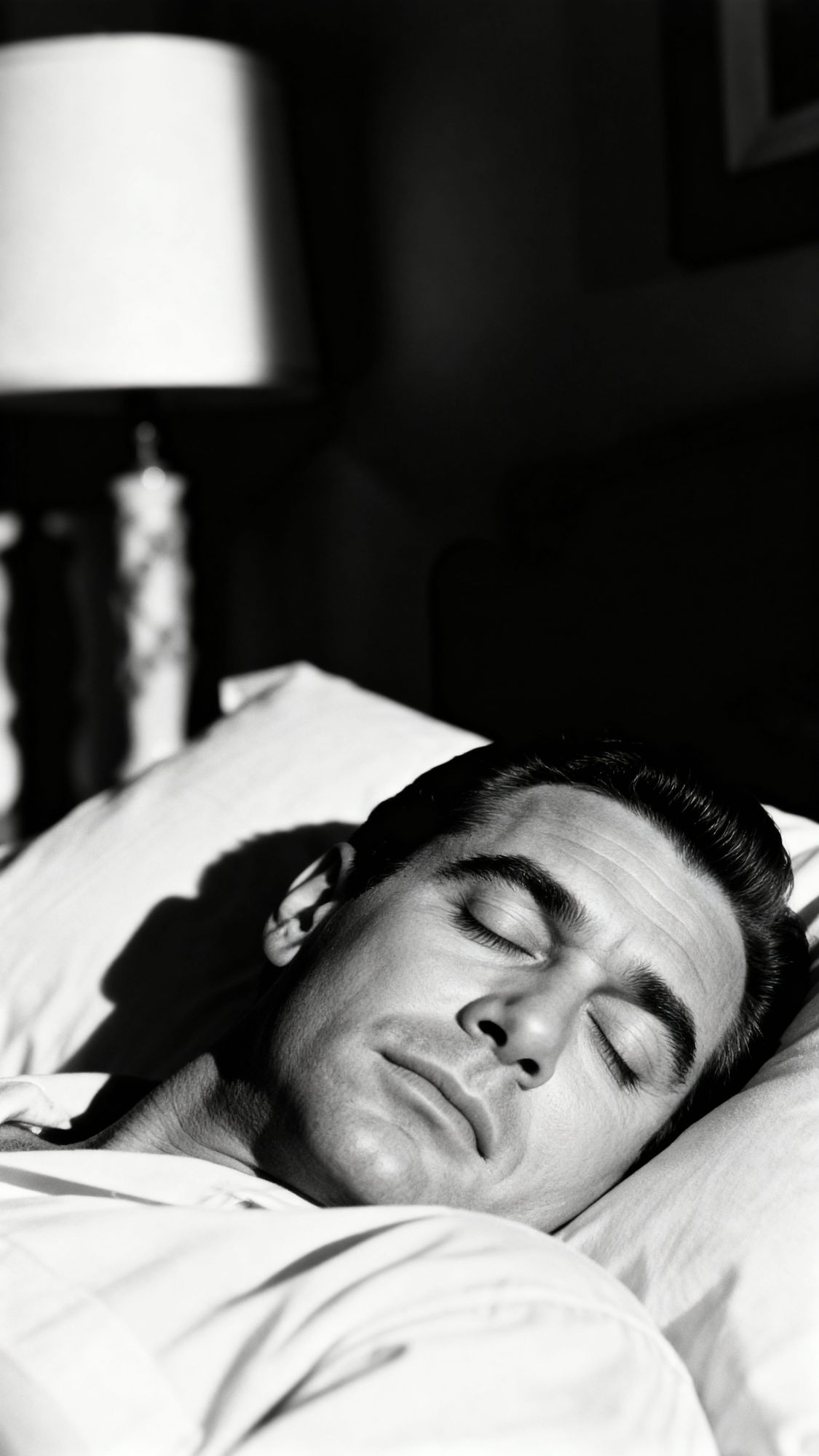 I had that dream again last night

1950s classic movie look photorealistic

An even tighter focus on his face as his eyes open