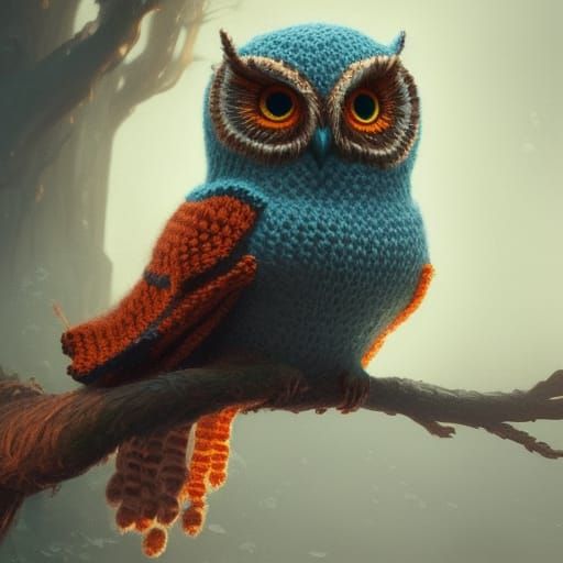 knitted owl  by @ChristinaMueller