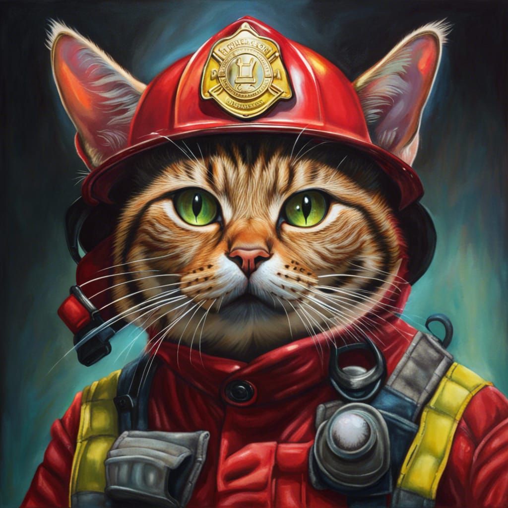 A Firefighting Cat - AI Generated Artwork - NightCafe Creator