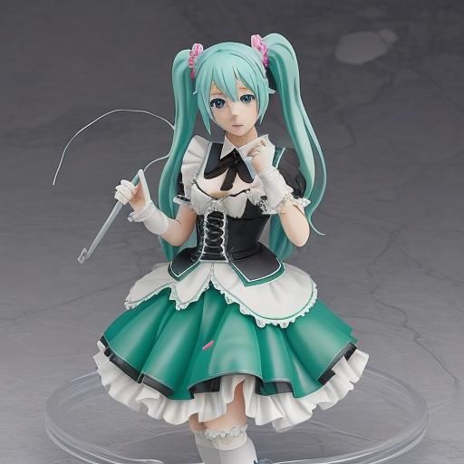 miku in a maid outfit figurine
