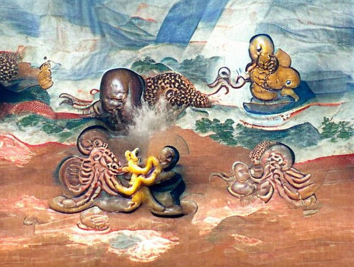 An Octopus Battling Buddha