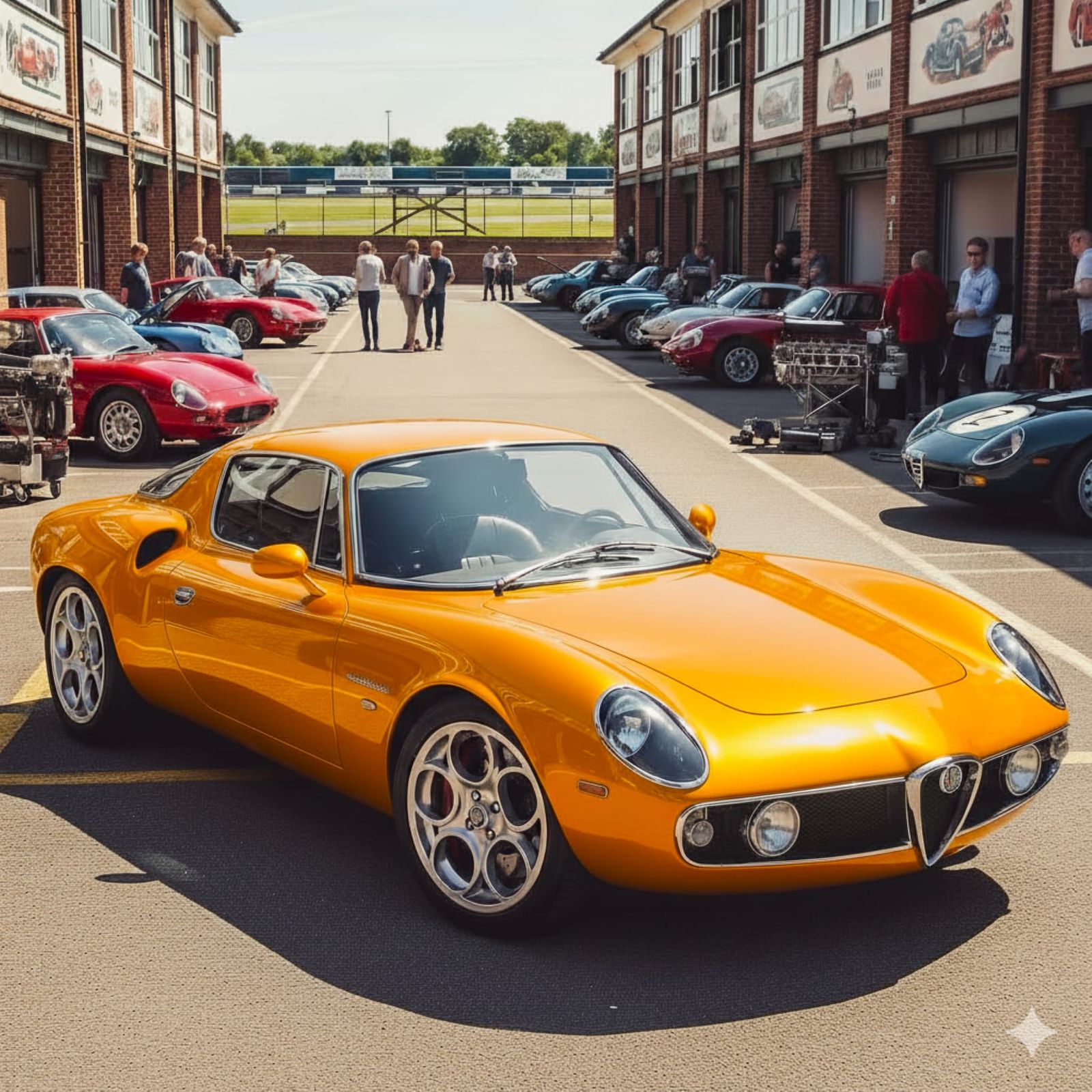 Alfa Romeo 8C, Retro Styled, Yellow Gold Metallic
