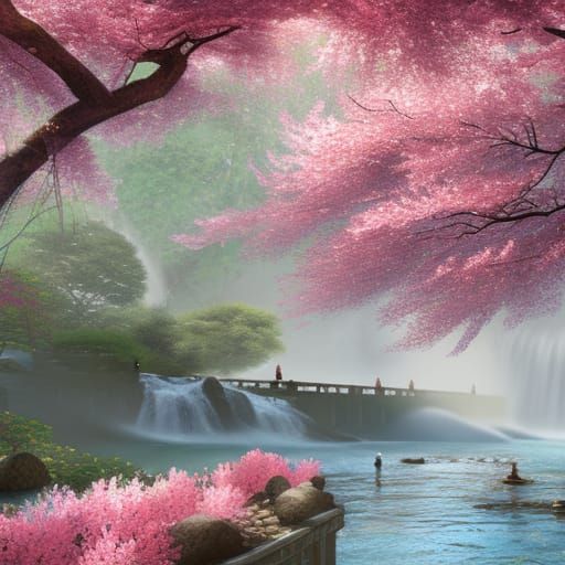 Japanese Cherry Blossoms (challenge) - AI Generated Artwork - NightCafe ...