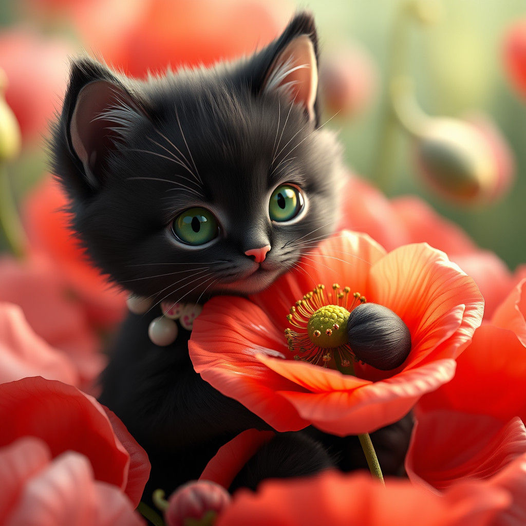Purry Poppy Field  by @Linh4024