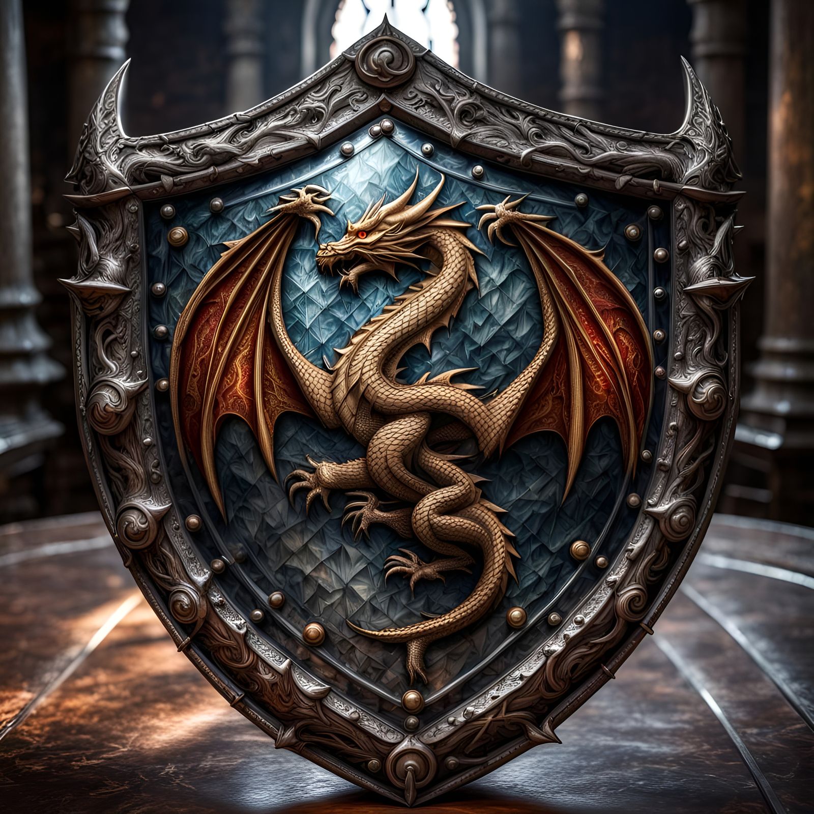  Shield of a Brave Dragon Fighter. May He Rest In Pieces.  by @Alicia Hopkins