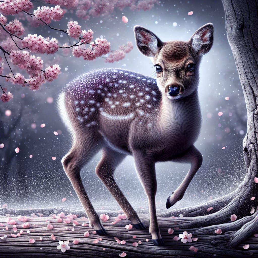 Cherrry blossom deer