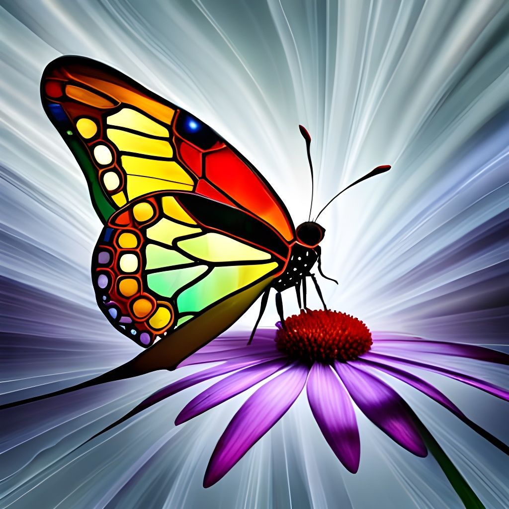 Stained Glass Butterfly - Ai Generated Artwork - Nightcafe Creator