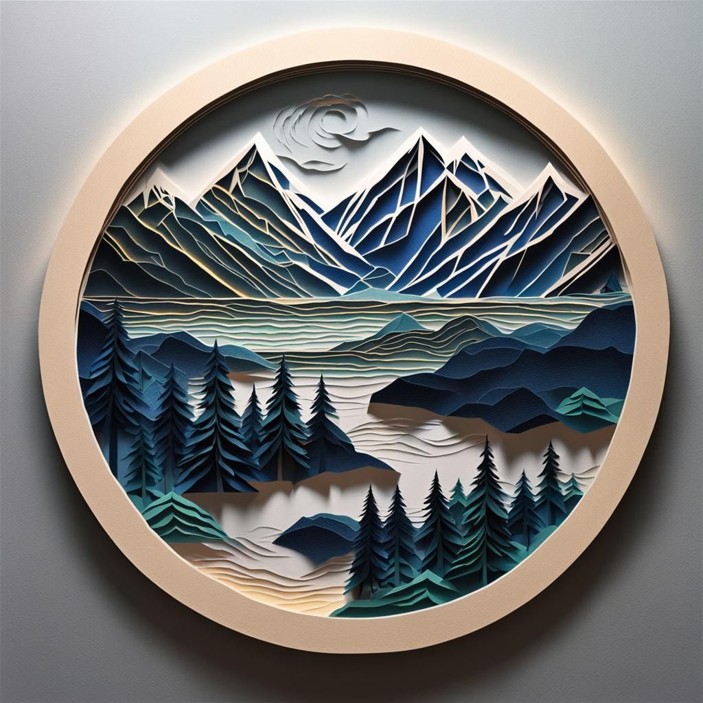 Paper-cut, landscape