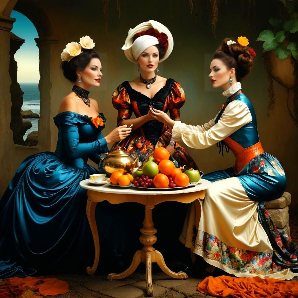 Surrealistic Portraits of Happy Ladies in Fantastical Landsc...