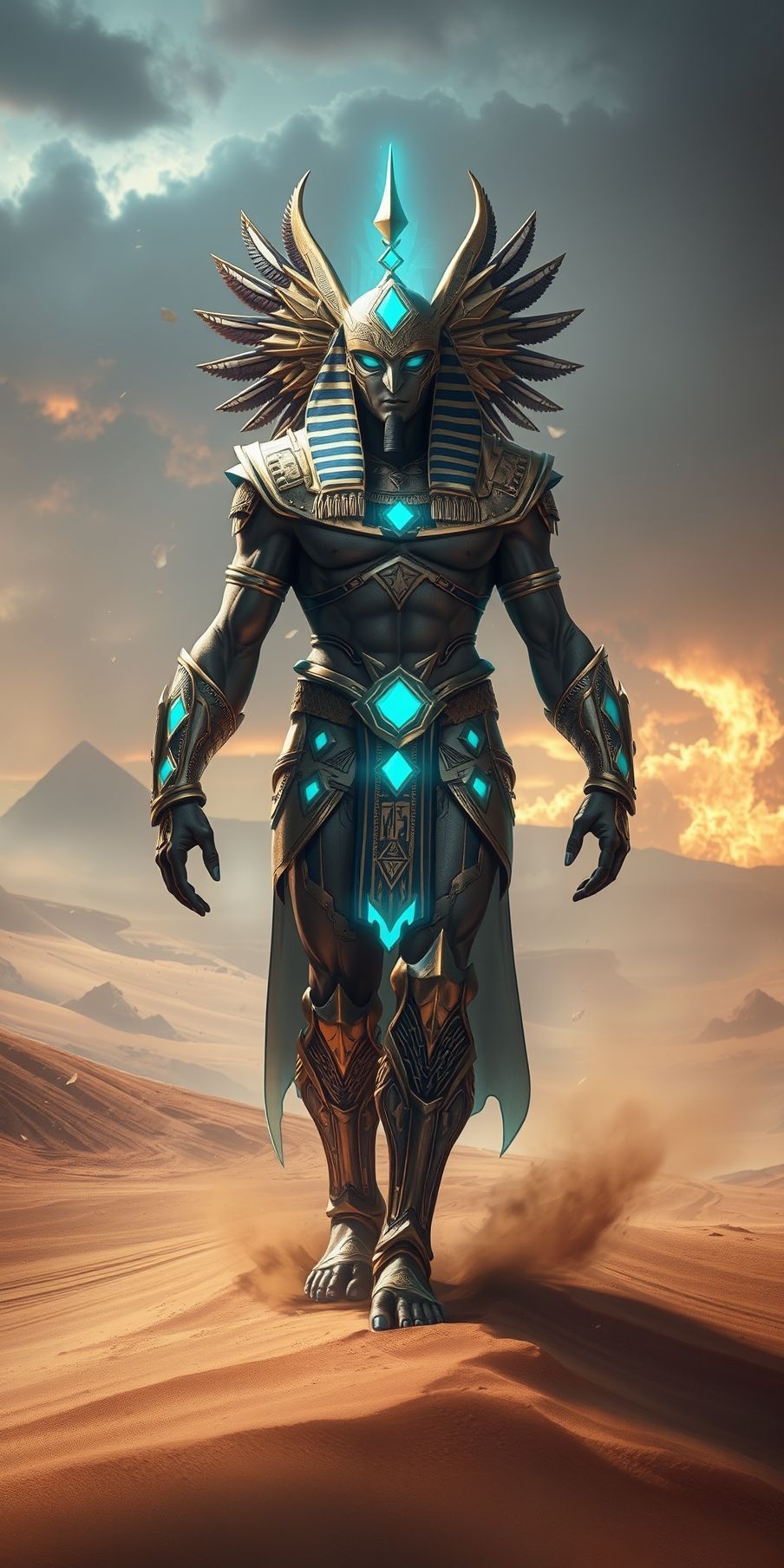 A majestic Egyptian god