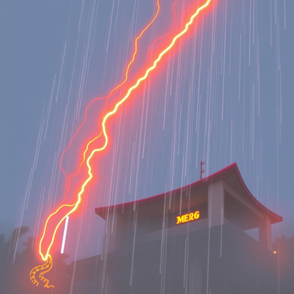 Rainbow Serpent in the Rain