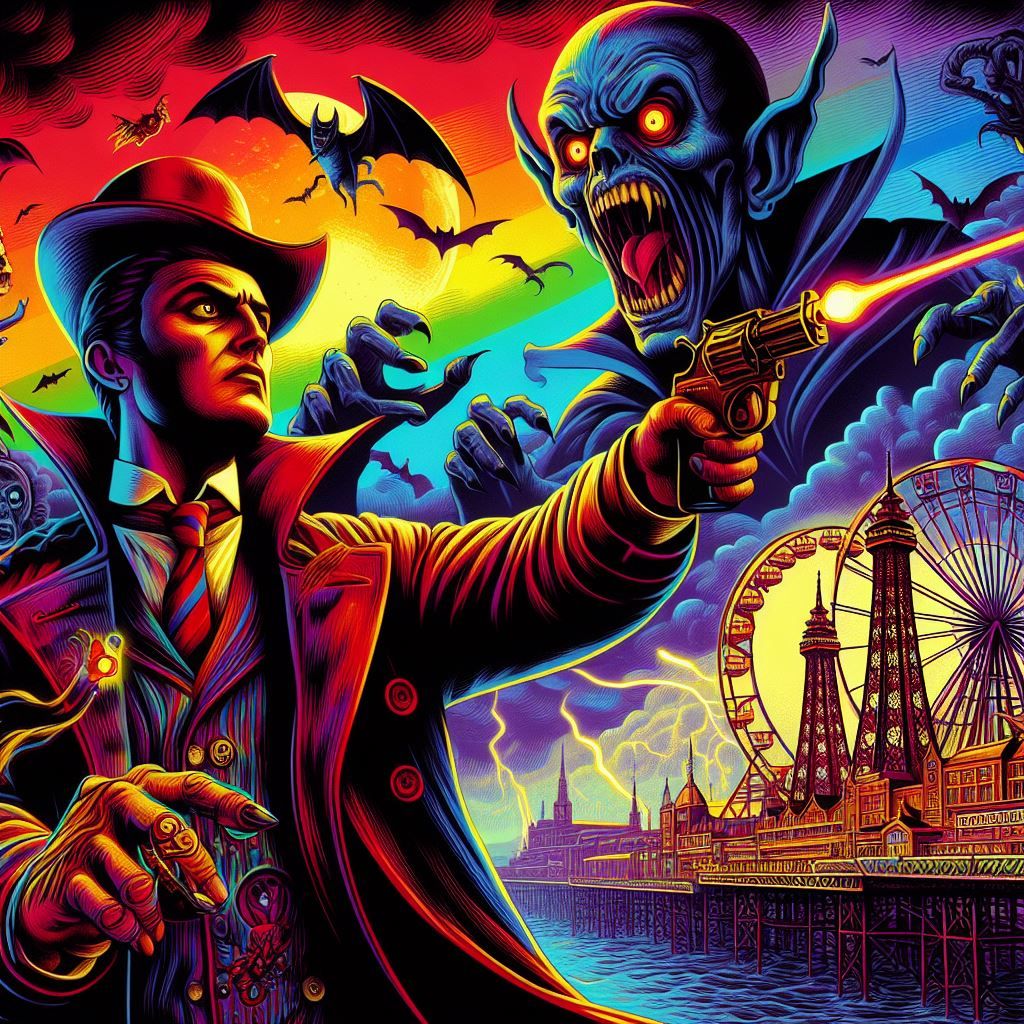 The Dark Rainbow Vampire and The Bright Rainbow Detective Investigation. Vivid Technicolour. Intrigue amongst the Vampir...