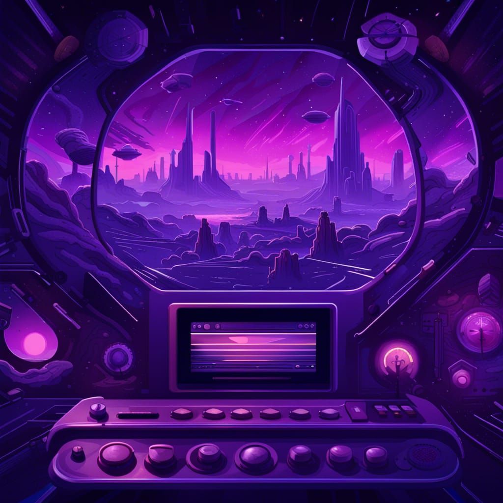 Screensaver with futuristic city