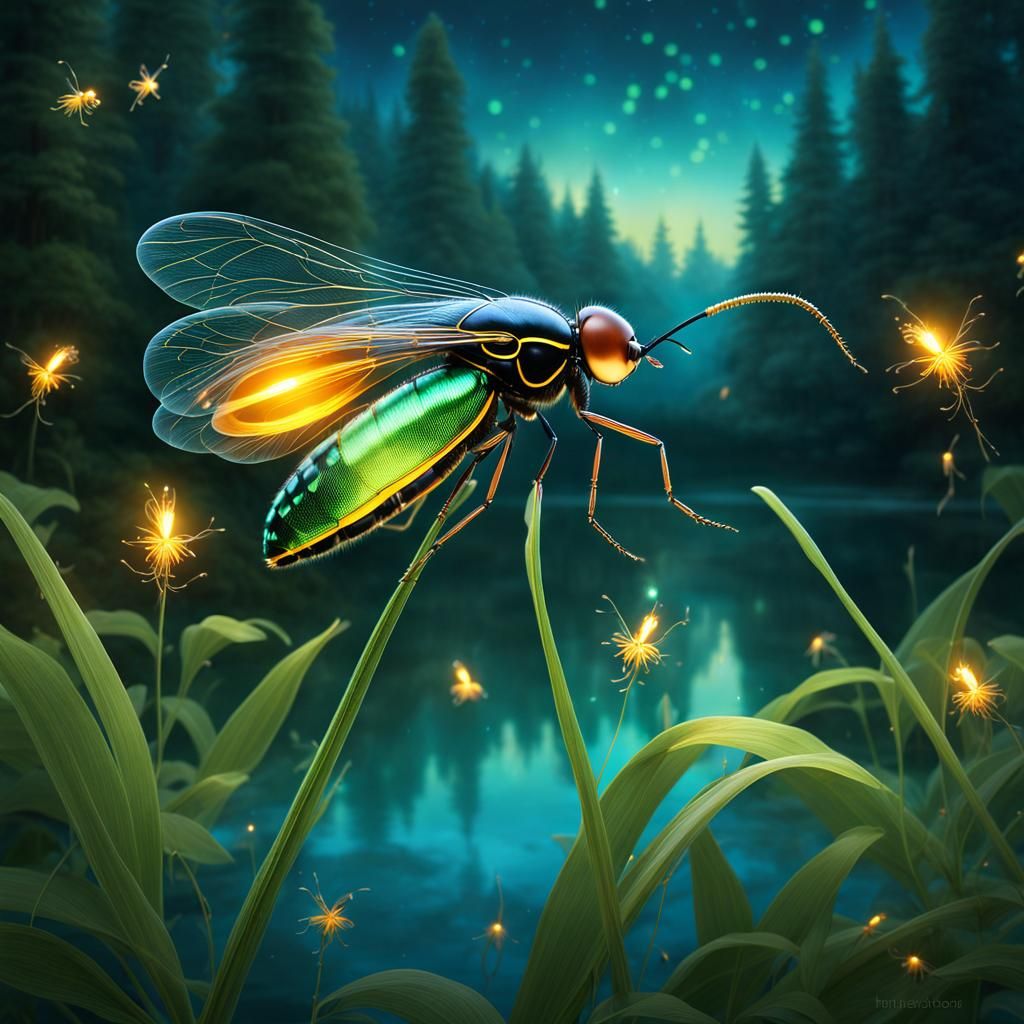Lightning bugs AI Generated Artwork NightCafe Creator